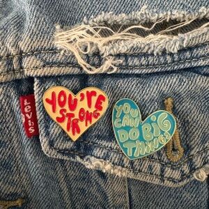 NEW! Heart Motivational Quote Enamel Pins (Set of 2)